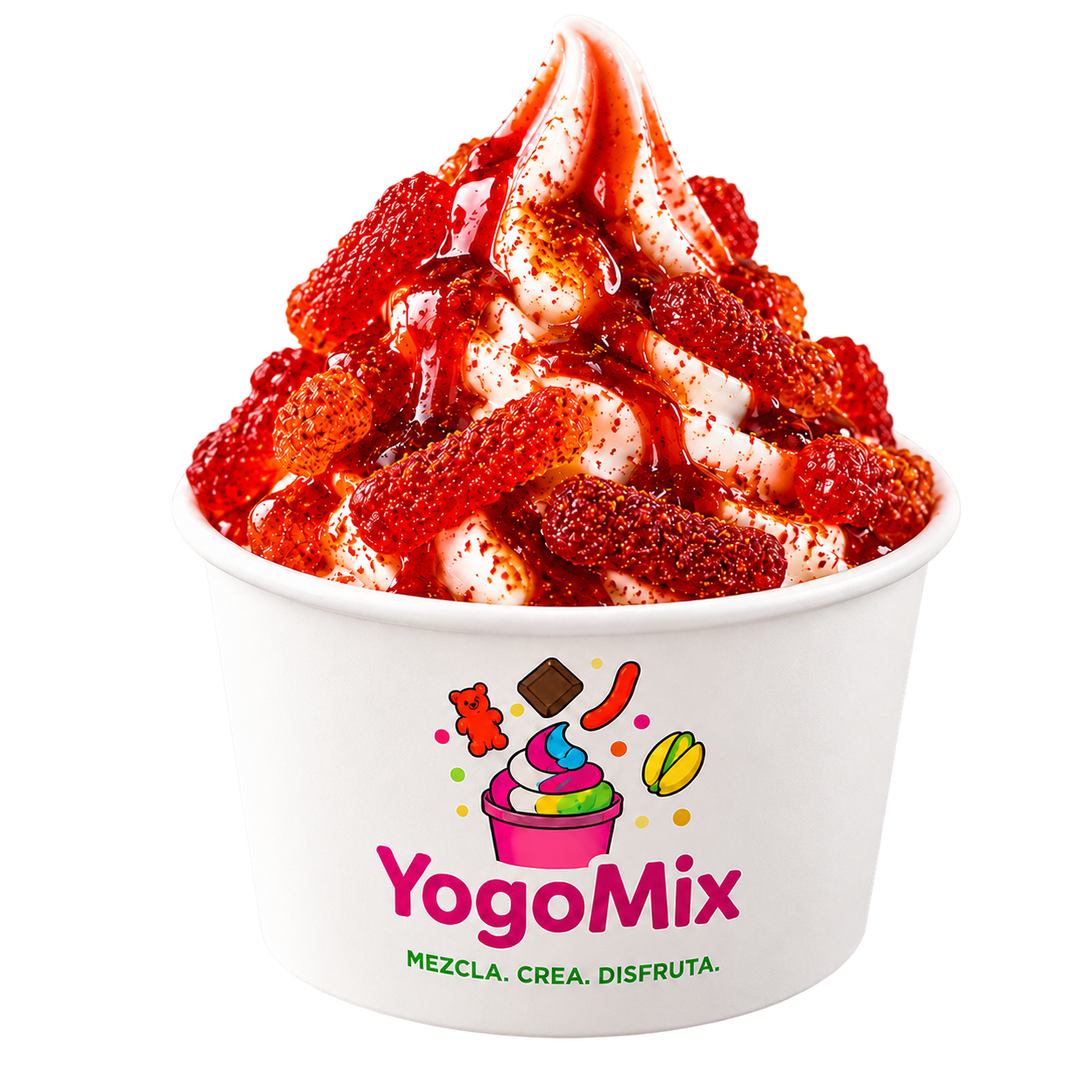 YogoMix con yogurt y gomitas enchiladas