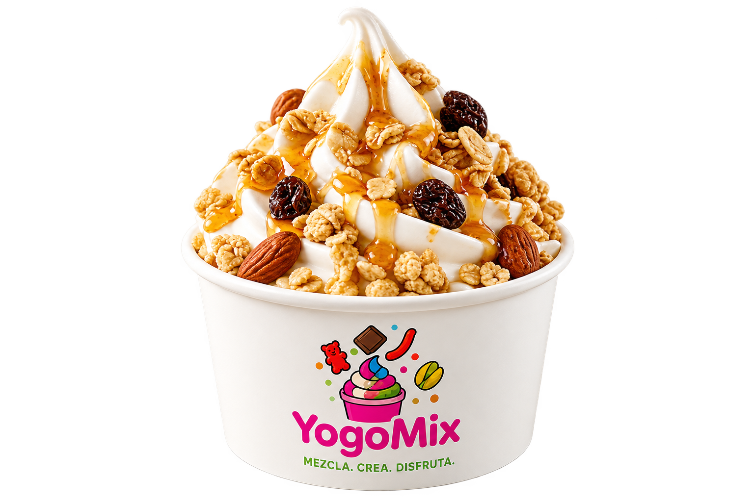 YogoMix con granola, almendras, pasas y miel